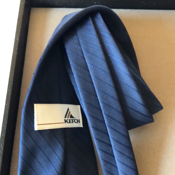 Mens blue Ketch silk woven tie - Picture 3 of 3